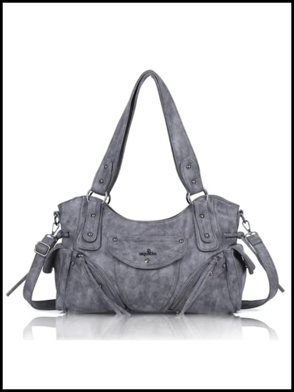 Retro Washed Vegan Leather Hobo Bag Women Large Satchel Crossbody Purse Handbag